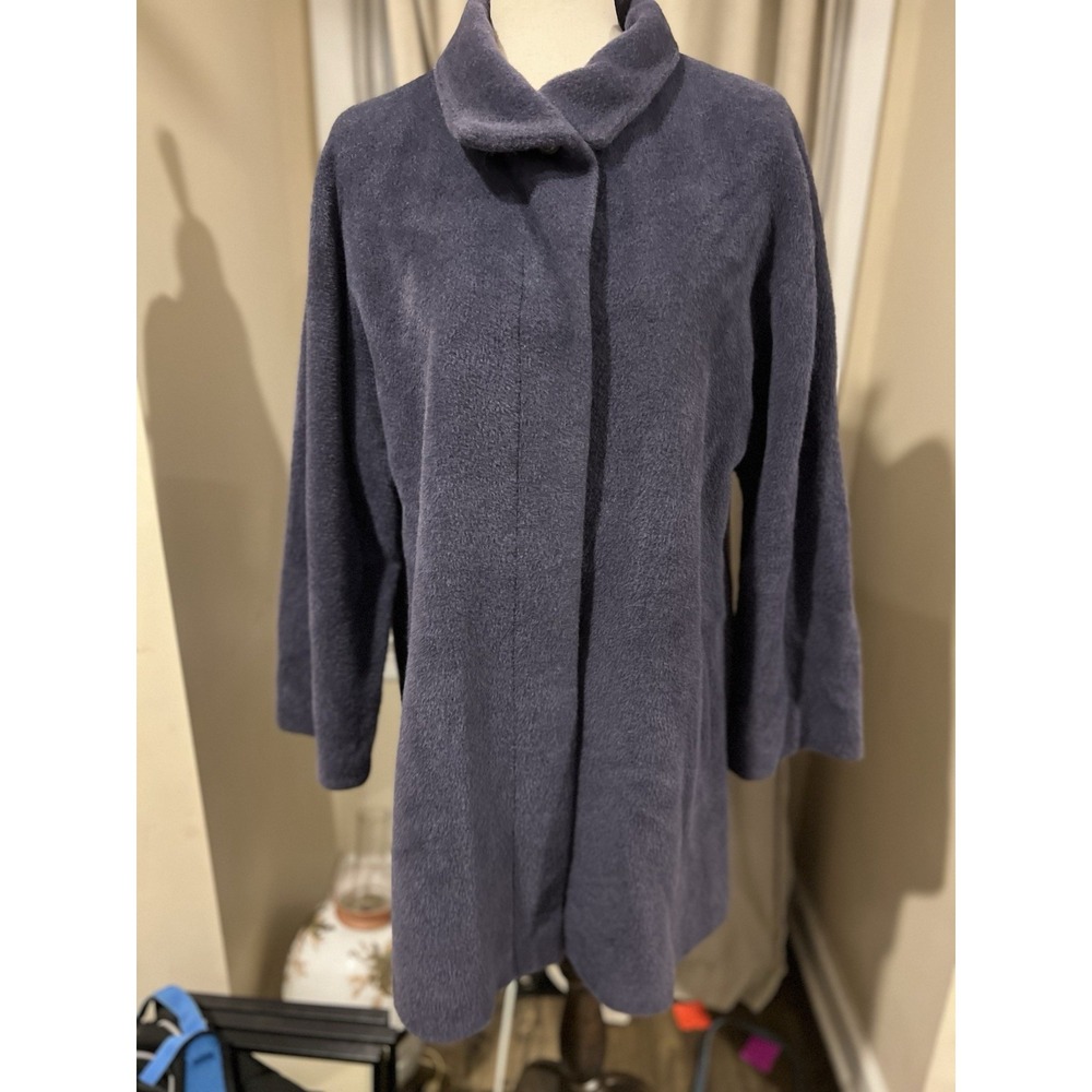 Hilary Bradley Pea Coat Alpaca/wool Blend‎ Size 4 From Boyd's Philadelphia Blue